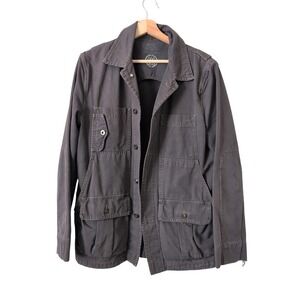 SAVE KHAKI Mens Work Utility Jacket Grey Cotton Sz Small Button Field Barn Chore